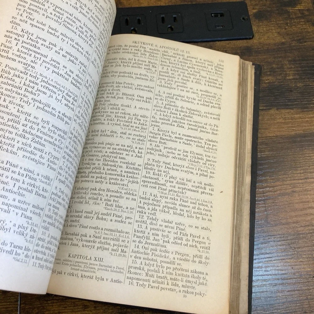 Antique Czech Bible 1909 Prague Kralice Biblí Svatá Vtg HC See Condition‎